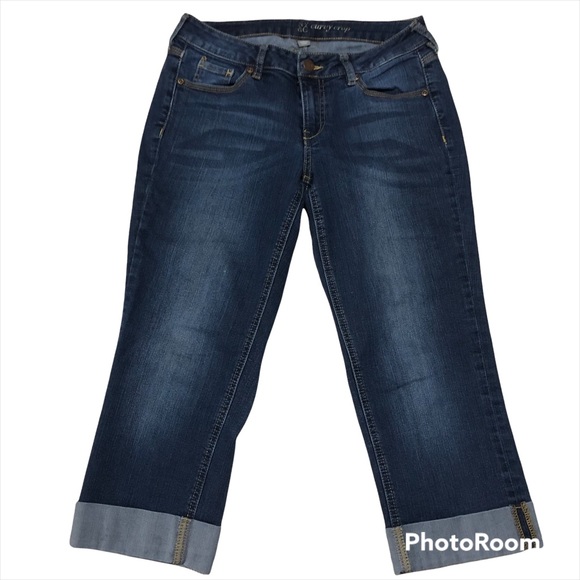 Curvy Fit New York & Company Crop Jeans Medium Blue Wash Hourglass Figure Size 4 - Picture 6 of 7
